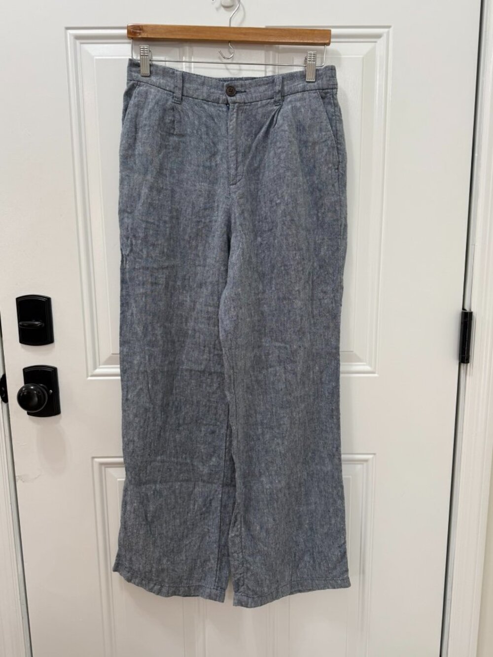 Lands' End Blue Linen Wide Leg Pants Size 6